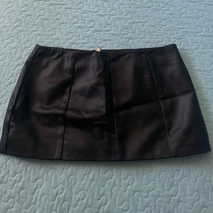 leather mini skirt